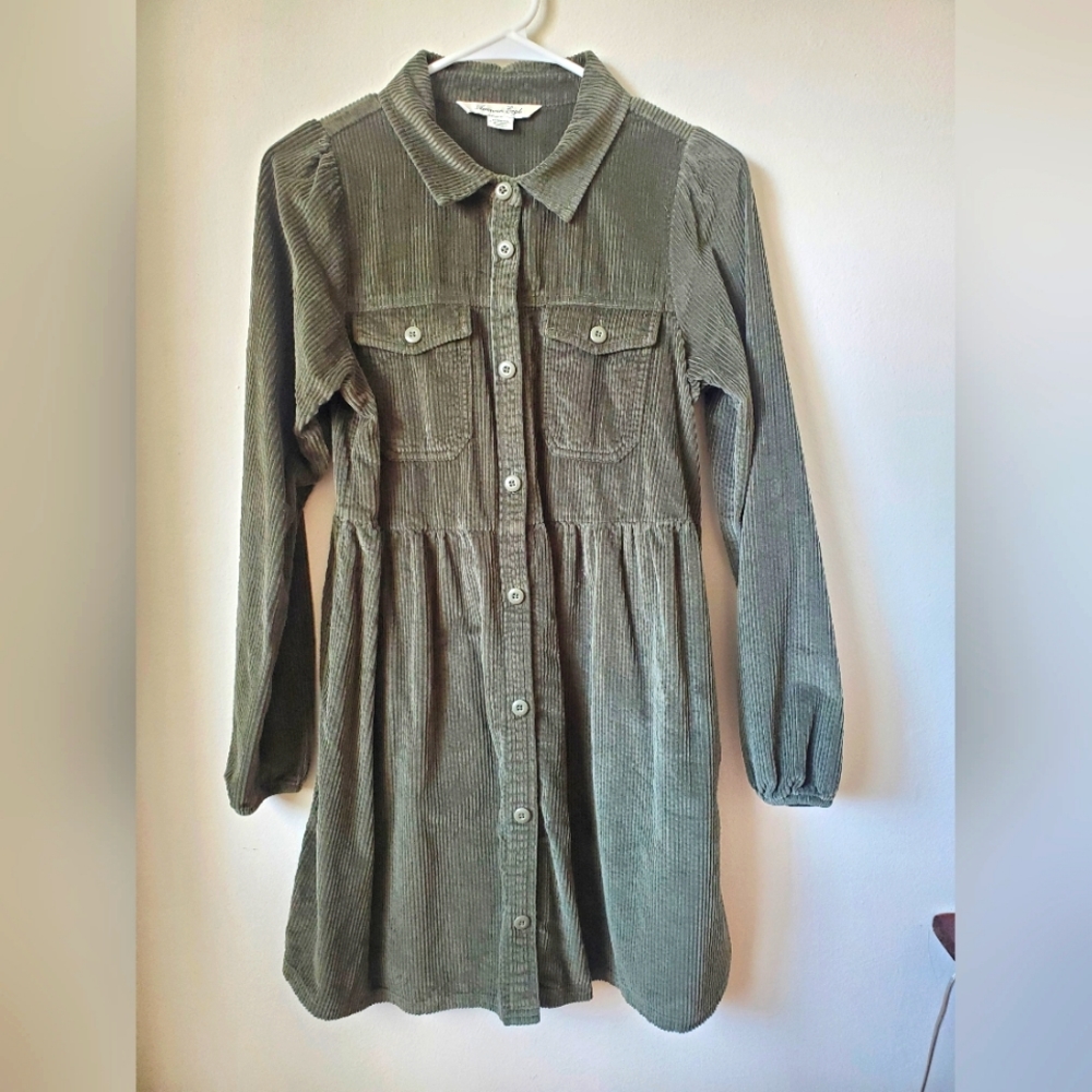 American Eagle corduroy button down mini dress
